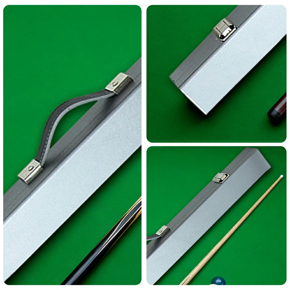 ARIX 2-Piece Cue Case 32", Hard Shell with Soft Padded Lining, Metal Clasps and Carry Handle - Silver