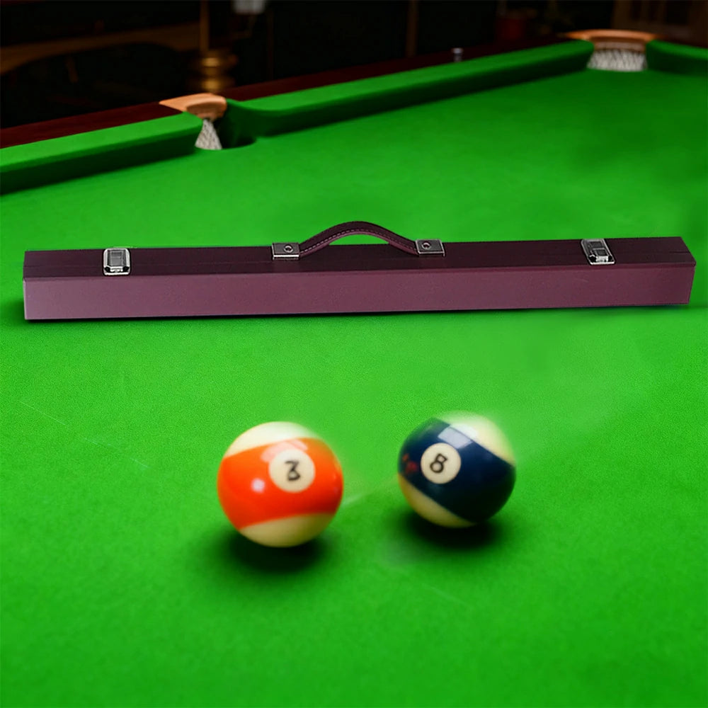 ARIX 2-Piece Cue Case 32", Hard Shell with Soft Padded Lining, Metal Clasps and Carry Handle - Burgundy