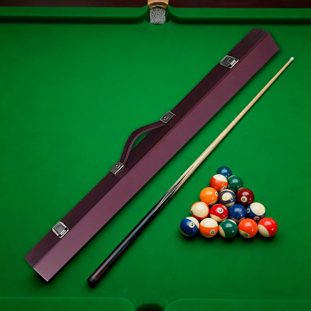 ARIX 2-Piece Cue Case 32", Hard Shell with Soft Padded Lining, Metal Clasps and Carry Handle - Burgundy