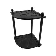 ARIX Mahogany Corner Cue Rack, 8-Cue Wooden Floor Stand with Smooth Finish and Stable Dual-Level Holder Design - Black