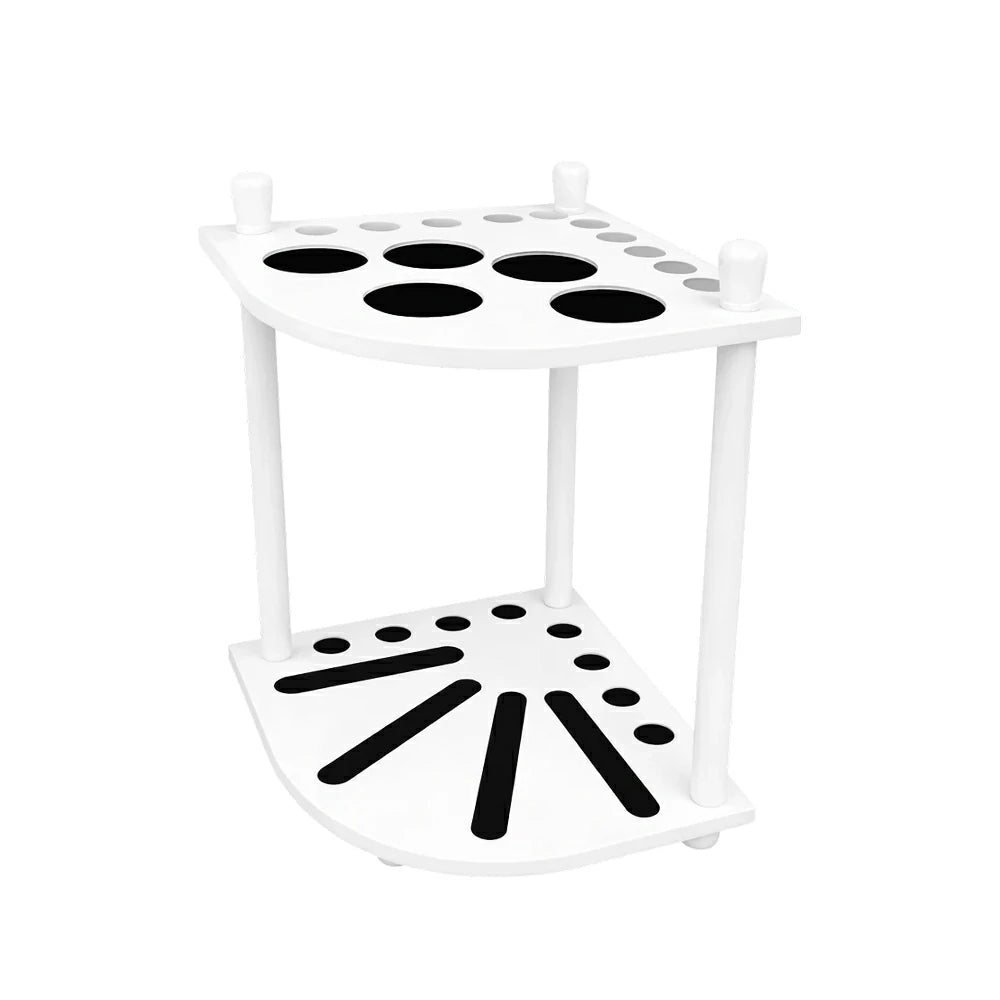 ARIX Mahogany Corner Cue Rack, 8-Cue Wooden Floor Stand with Smooth Finish and Stable Dual-Level Holder Design - White