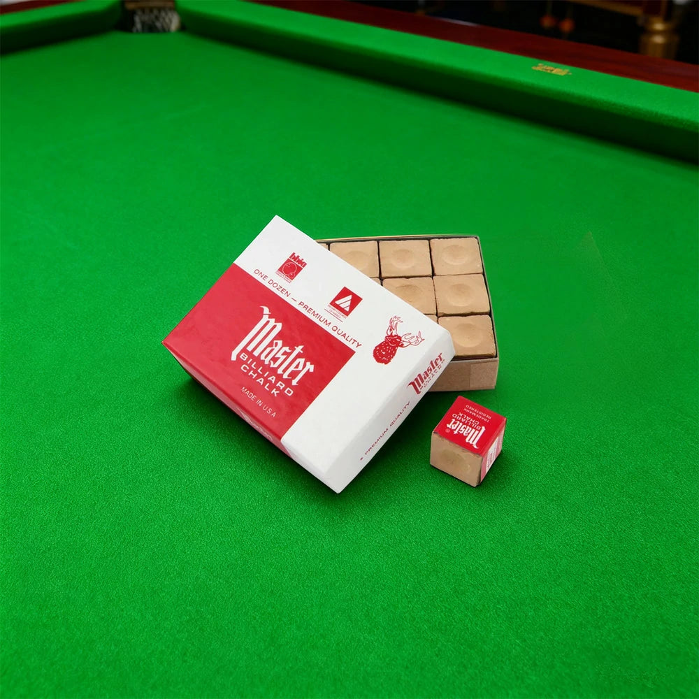 ARIX Master 12-Pack Billiard Cue Chalk, Premium Texture & Consistent Grip - Gold