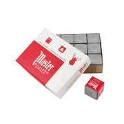 ARIX Master 12-Pack Billiard Cue Chalk, Premium Texture & Consistent Grip - Grey