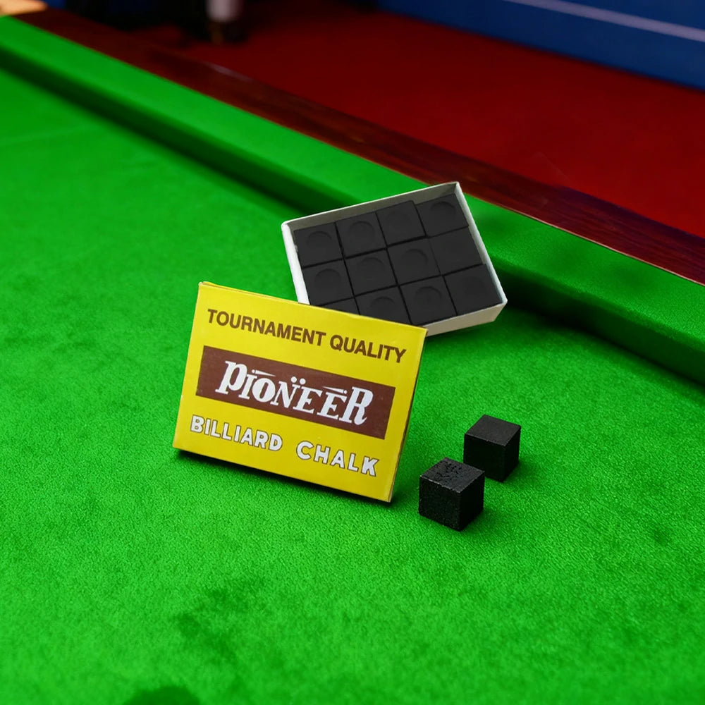 ARIX Pioneer Chalk 12-Pack, Tournament-Grade Cue Chalk with Smooth Coating - Black