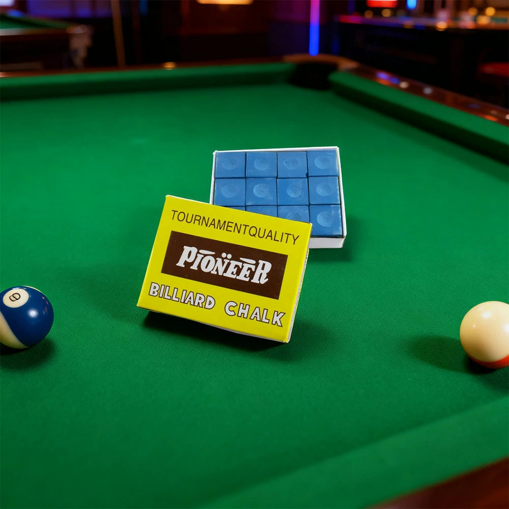 ARIX Pioneer Chalk 12-Pack, Tournament-Grade Cue Chalk with Smooth Coating - Blue