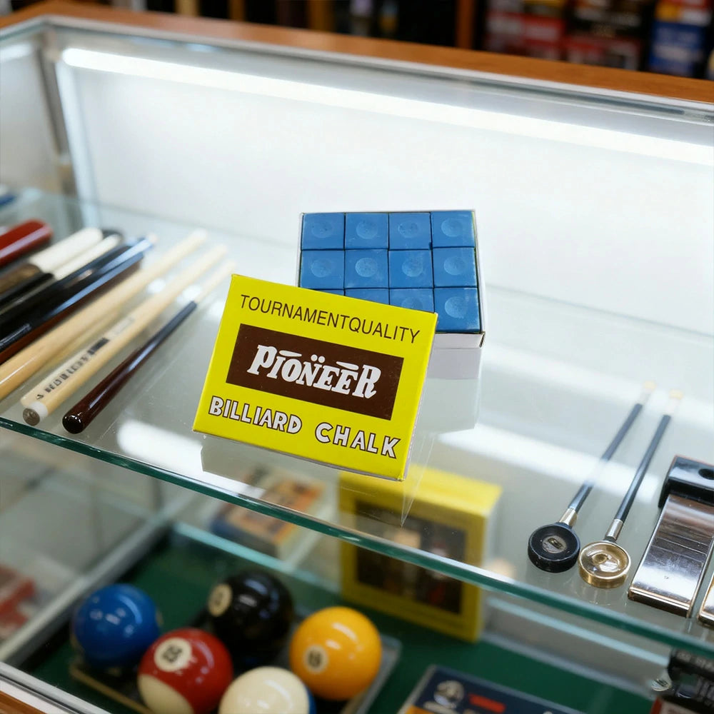 ARIX Pioneer Chalk 12-Pack, Tournament-Grade Cue Chalk with Smooth Coating - Blue