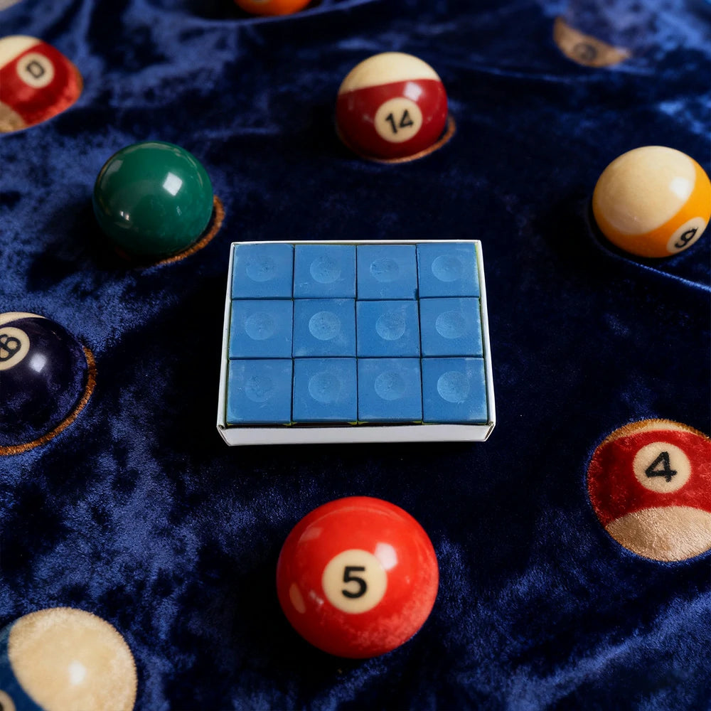 ARIX Pioneer Chalk 12-Pack, Tournament-Grade Cue Chalk with Smooth Coating - Blue