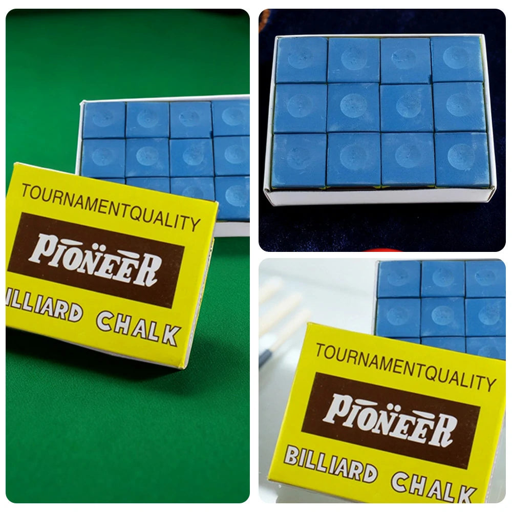 ARIX Pioneer Chalk 12-Pack, Tournament-Grade Cue Chalk with Smooth Coating - Blue