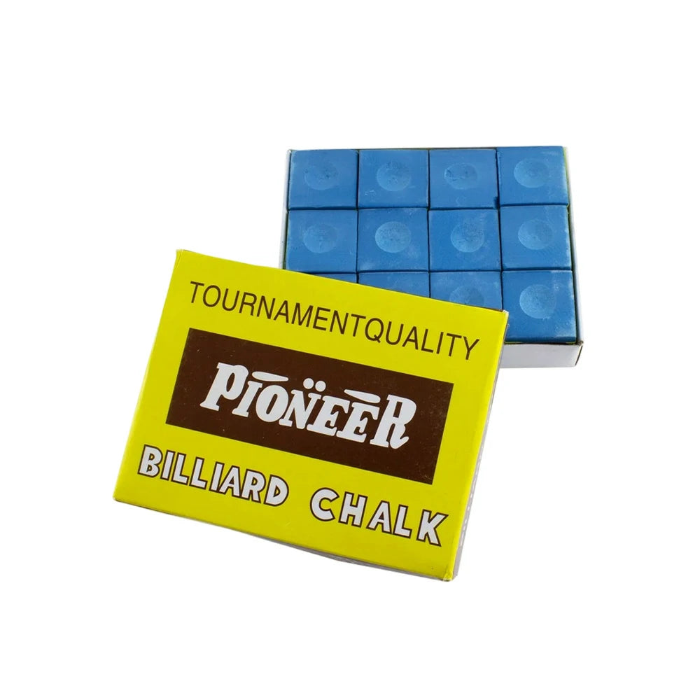 ARIX Pioneer Chalk 12-Pack, Tournament-Grade Cue Chalk with Smooth Coating - Blue
