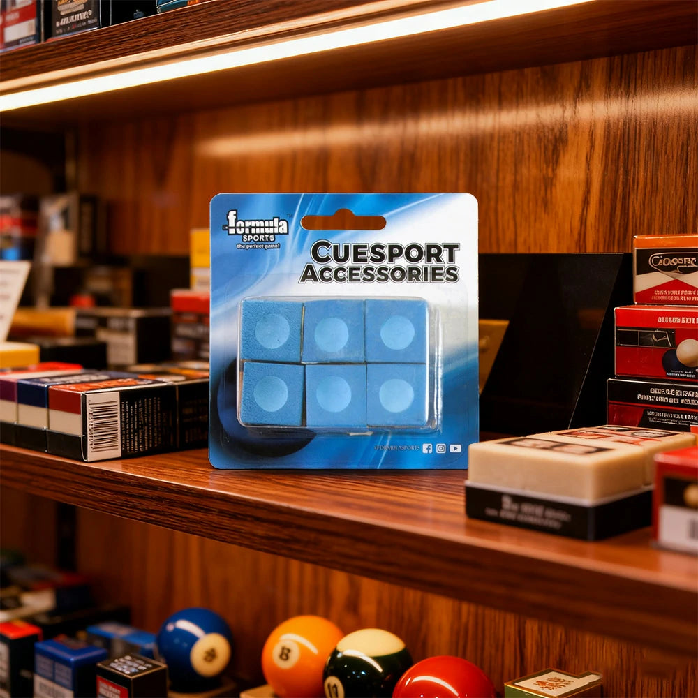 ARIX Pioneer Chalk 6-Pack, Tournament-Grade Cue Chalk with Smooth Coating - Blue