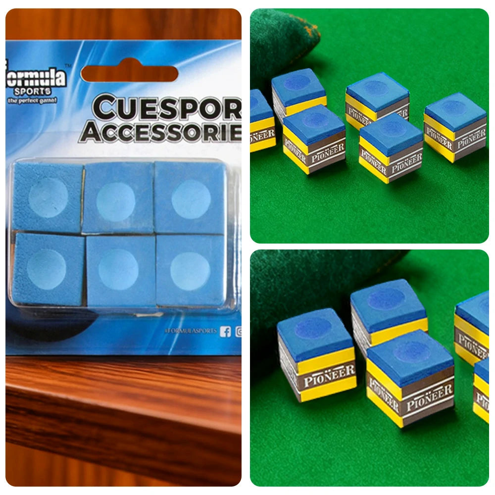 ARIX Pioneer Chalk 6-Pack, Tournament-Grade Cue Chalk with Smooth Coating - Blue