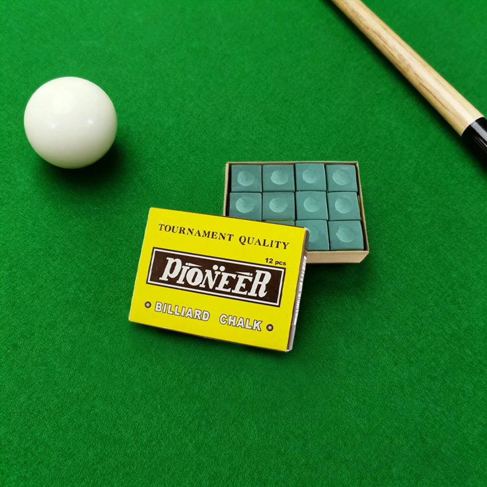 ARIX Pioneer Chalk 12-Pack, Tournament-Grade Cue Chalk with Smooth Coating - Green