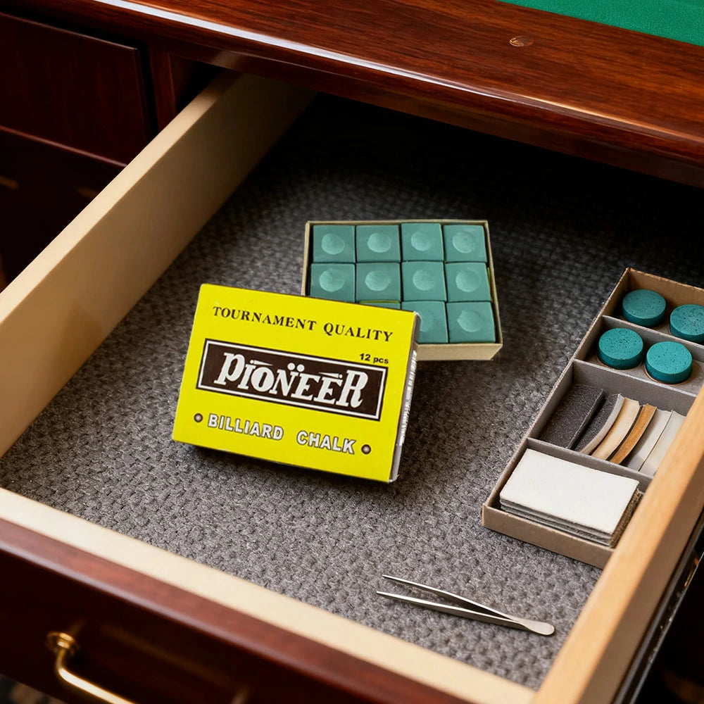 ARIX Pioneer Chalk 12-Pack, Tournament-Grade Cue Chalk with Smooth Coating - Green