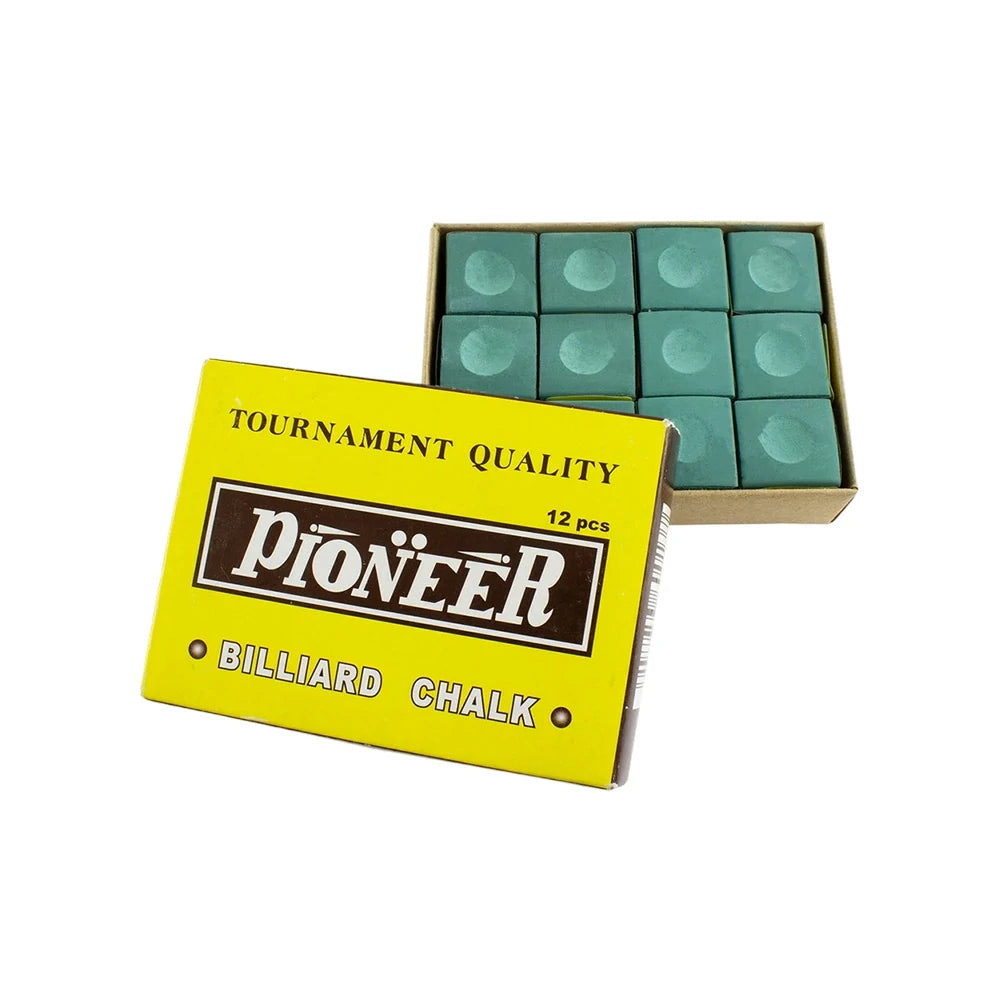 ARIX Pioneer Chalk 12-Pack, Tournament-Grade Cue Chalk with Smooth Coating - Green