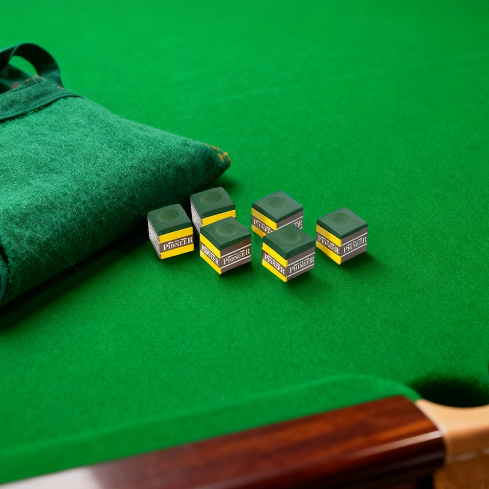 ARIX Pioneer Chalk 6-Pack, Tournament-Grade Cue Chalk with Smooth Coating - Green