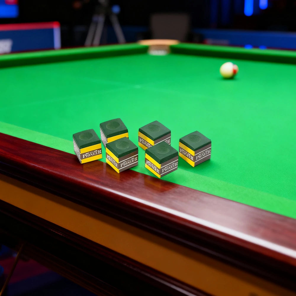ARIX Pioneer Chalk 6-Pack, Tournament-Grade Cue Chalk with Smooth Coating - Green