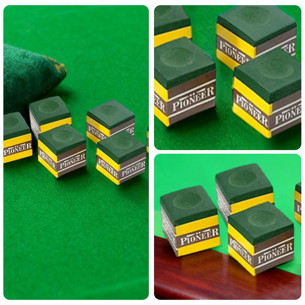 ARIX Pioneer Chalk 6-Pack, Tournament-Grade Cue Chalk with Smooth Coating - Green