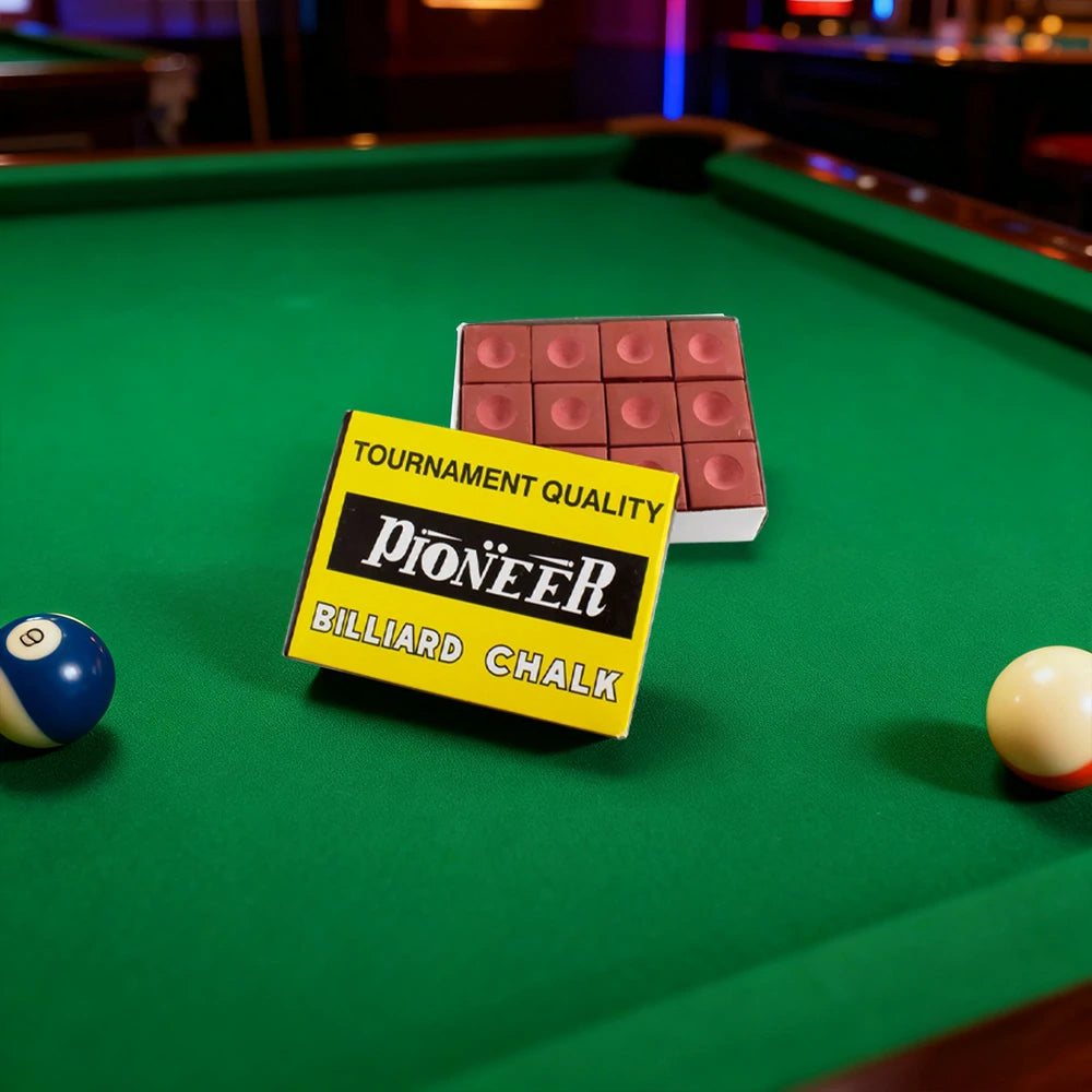 ARIX Pioneer Chalk 12-Pack, Tournament-Grade Cue Chalk with Smooth Coating - Red