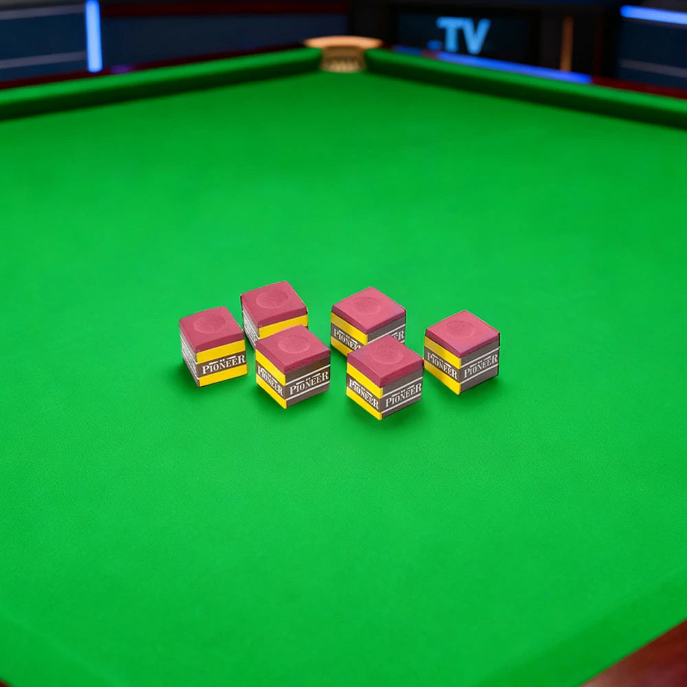 ARIX Pioneer Chalk 6-Pack, Tournament-Grade Cue Chalk with Smooth Coating - Red