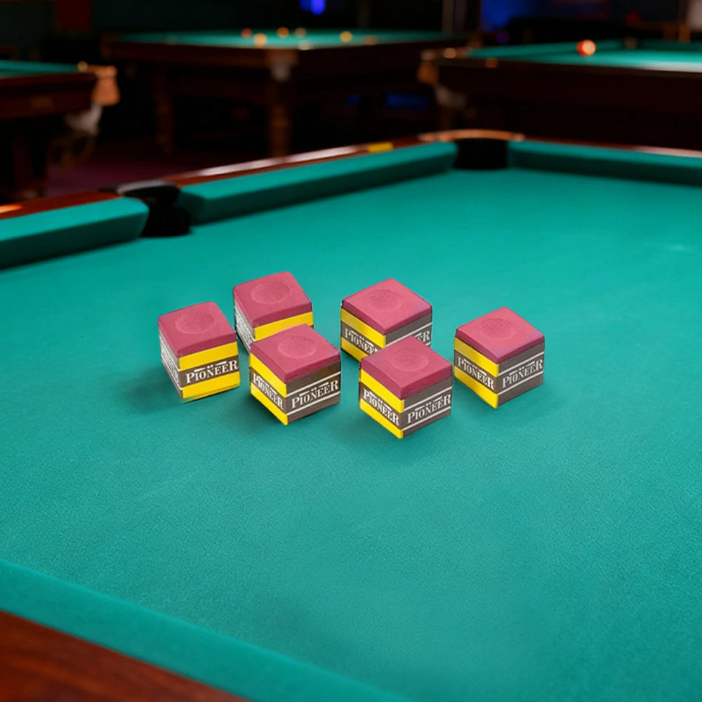 ARIX Pioneer Chalk 6-Pack, Tournament-Grade Cue Chalk with Smooth Coating - Red