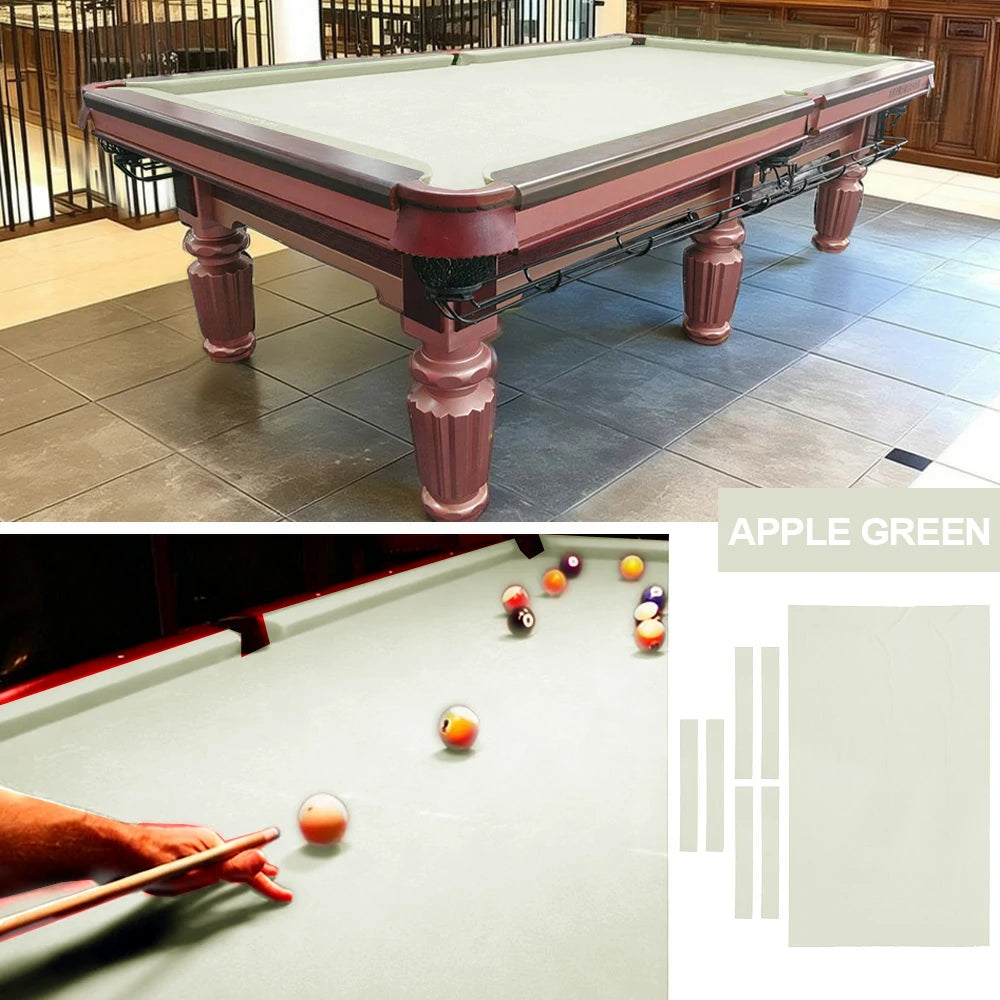 ARIX 7/8/9FT Billiard Table Cloth - High-Density Wool Blend, Anti-Pilling Durable Fabric for Smooth & Accurate Play - Apple Green
