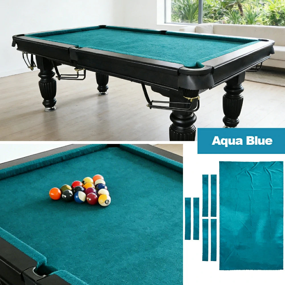 ARIX 7/8/9FT Billiard Table Cloth - High-Density Wool Blend, Anti-Pilling Durable Fabric for Smooth & Accurate Play - Aqua Blue