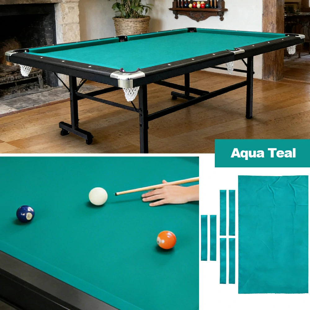 ARIX 7/8/9FT Billiard Table Cloth - High-Density Wool Blend, Anti-Pilling Durable Fabric for Smooth & Accurate Play - Aqua Teal