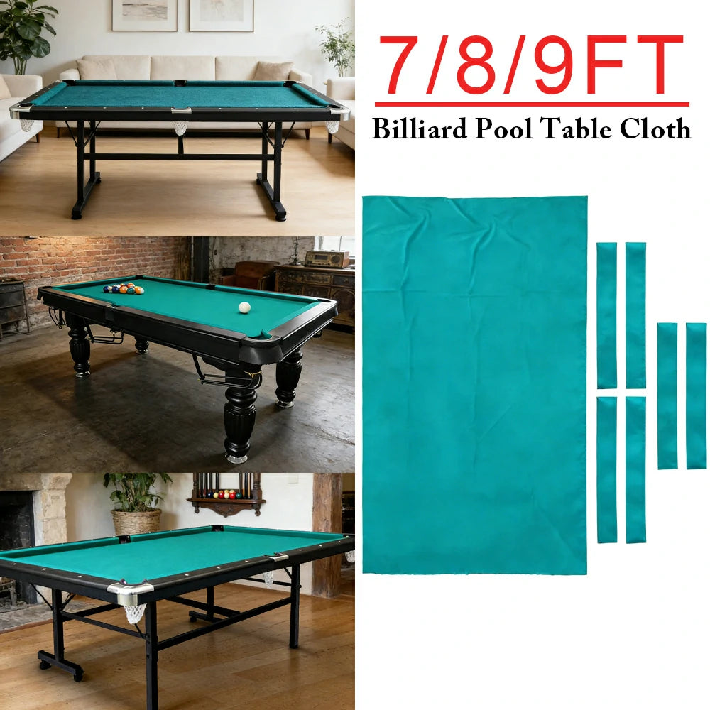 ARIX 7/8/9FT Billiard Table Cloth - High-Density Wool Blend, Anti-Pilling Durable Fabric for Smooth & Accurate Play - Aqua Teal