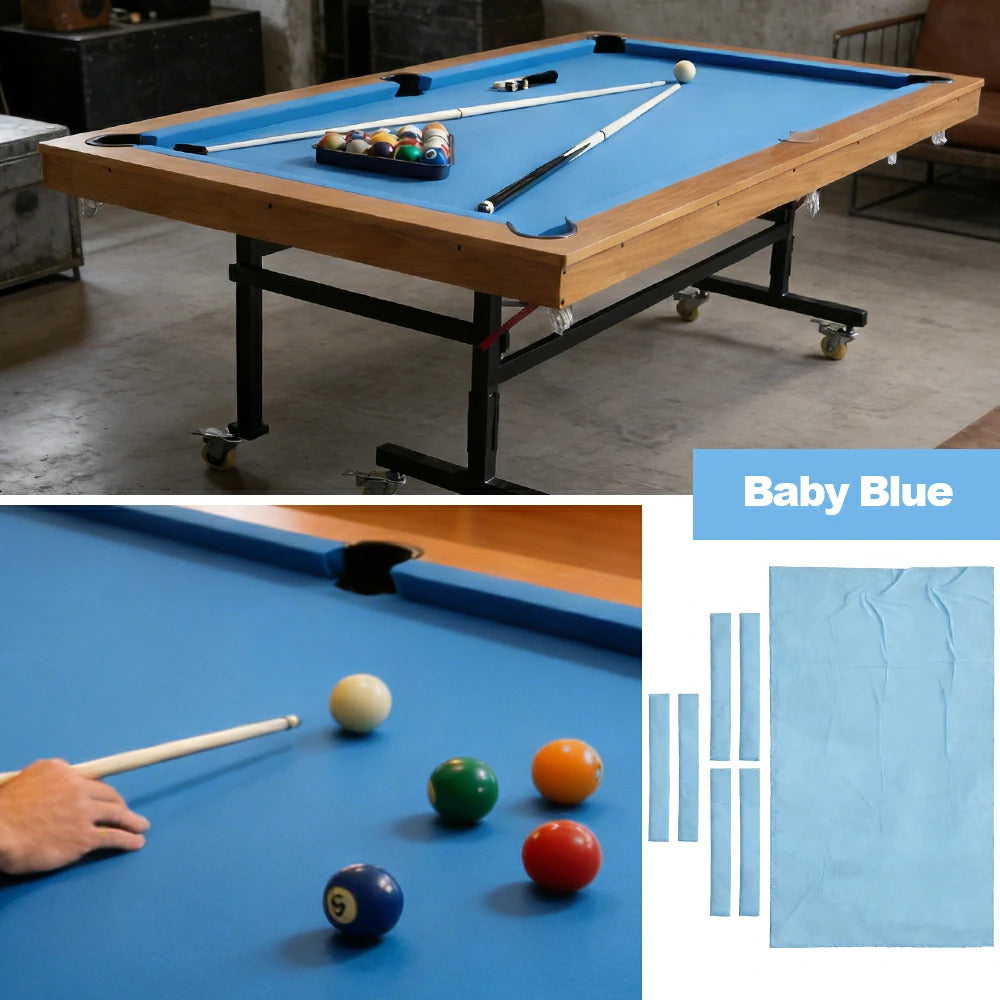 ARIX 7/8/9FT Billiard Table Cloth - High-Density Wool Blend, Anti-Pilling Durable Fabric for Smooth & Accurate Play - Baby Blue