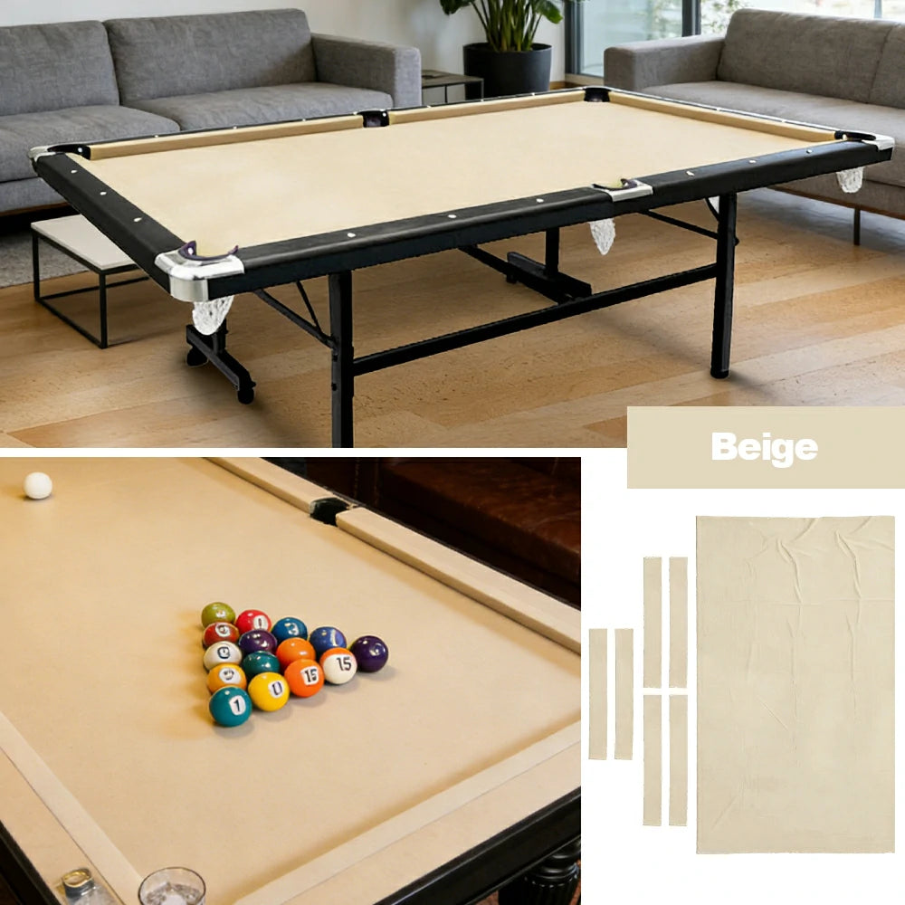 ARIX 7/8/9FT Billiard Table Cloth - High-Density Wool Blend, Anti-Pilling Durable Fabric for Smooth & Accurate Play - Beige
