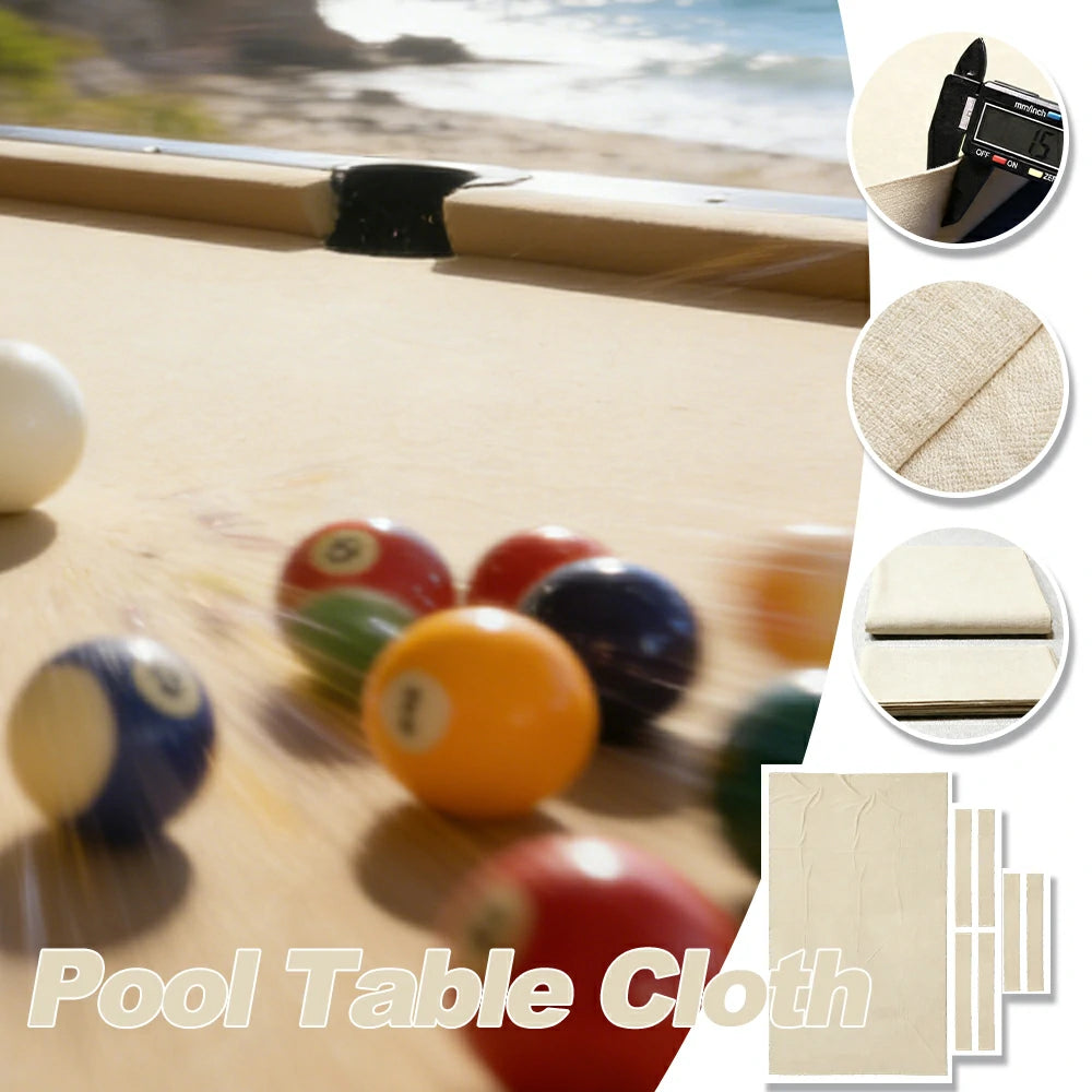 ARIX 7/8/9FT Billiard Table Cloth - High-Density Wool Blend, Anti-Pilling Durable Fabric for Smooth & Accurate Play - Beige