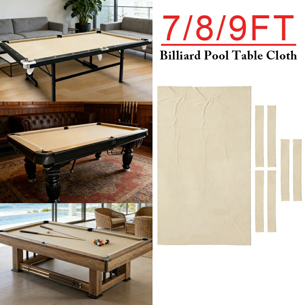 ARIX 7/8/9FT Billiard Table Cloth - High-Density Wool Blend, Anti-Pilling Durable Fabric for Smooth & Accurate Play - Beige