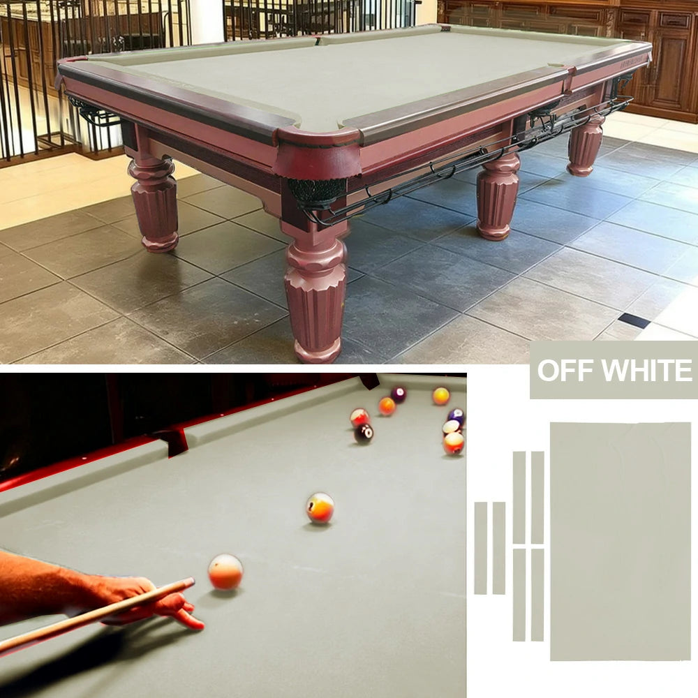 ARIX 7/8/9FT Billiard Table Cloth - High-Density Wool Blend, Anti-Pilling Durable Fabric for Smooth & Accurate Play - Beige & White