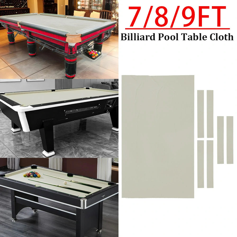 ARIX 7/8/9FT Billiard Table Cloth - High-Density Wool Blend, Anti-Pilling Durable Fabric for Smooth & Accurate Play - Beige & White