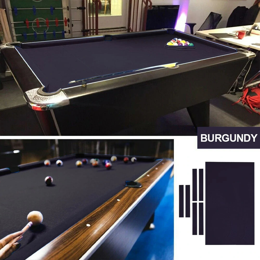ARIX 7/8/9FT Billiard Table Cloth - High-Density Wool Blend, Anti-Pilling Durable Fabric for Smooth & Accurate Play - Burgundy