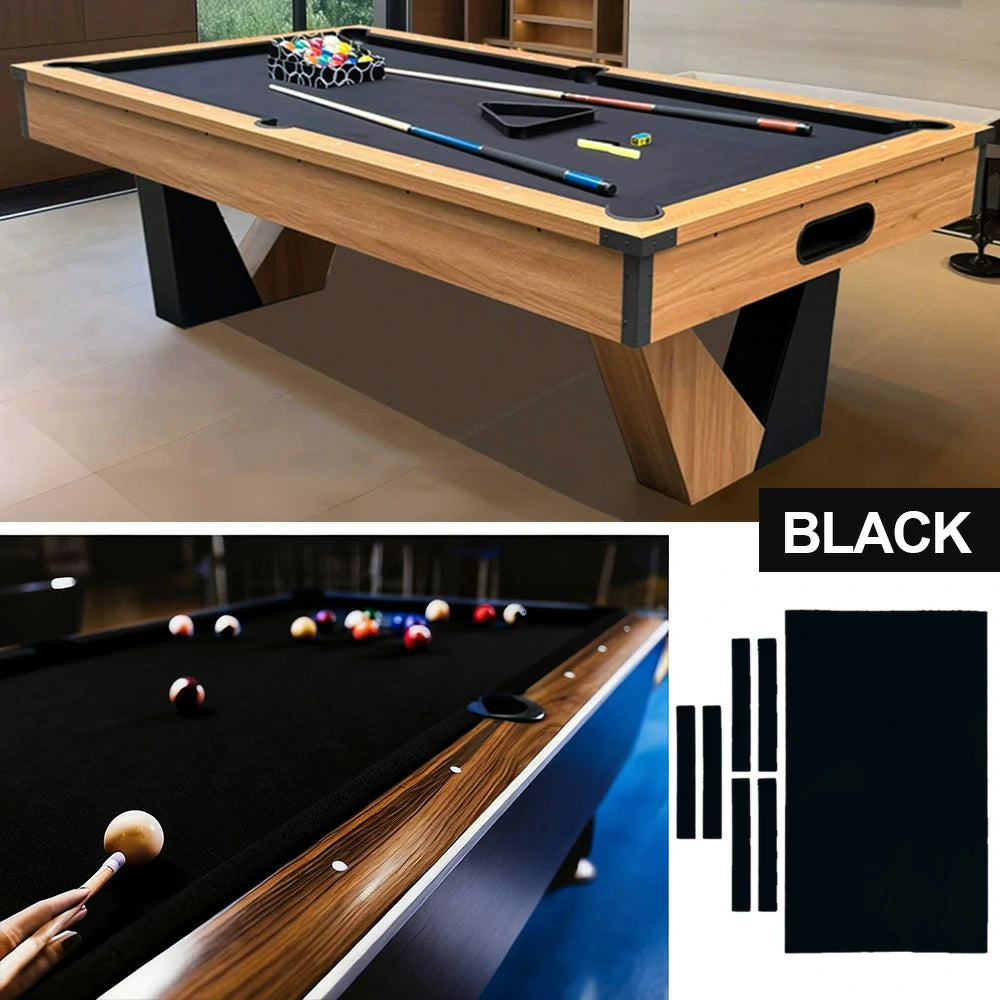 ARIX 7/8/9FT Billiard Table Cloth - High-Density Wool Blend, Anti-Pilling Durable Fabric for Smooth & Accurate Play - Black