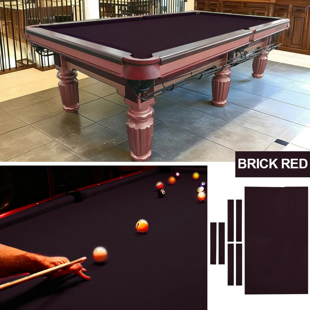 ARIX 7/8/9FT Billiard Table Cloth - High-Density Wool Blend, Anti-Pilling Durable Fabric for Smooth & Accurate Play - Brick Red