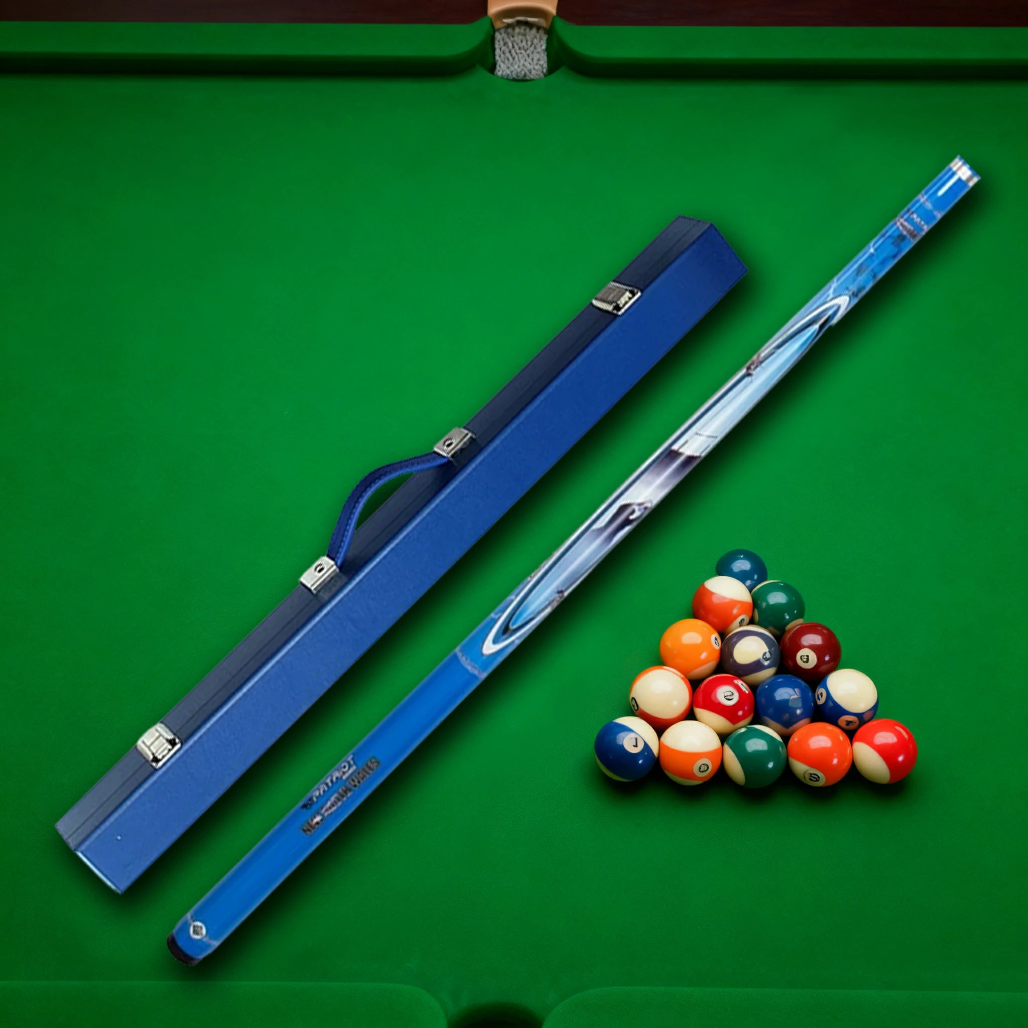 ARIX 2-Piece Cue with C44 Hard Case, 57" Composite Cue & 32"  Rigid Case – Secure Latches & Padded Interior - Blue