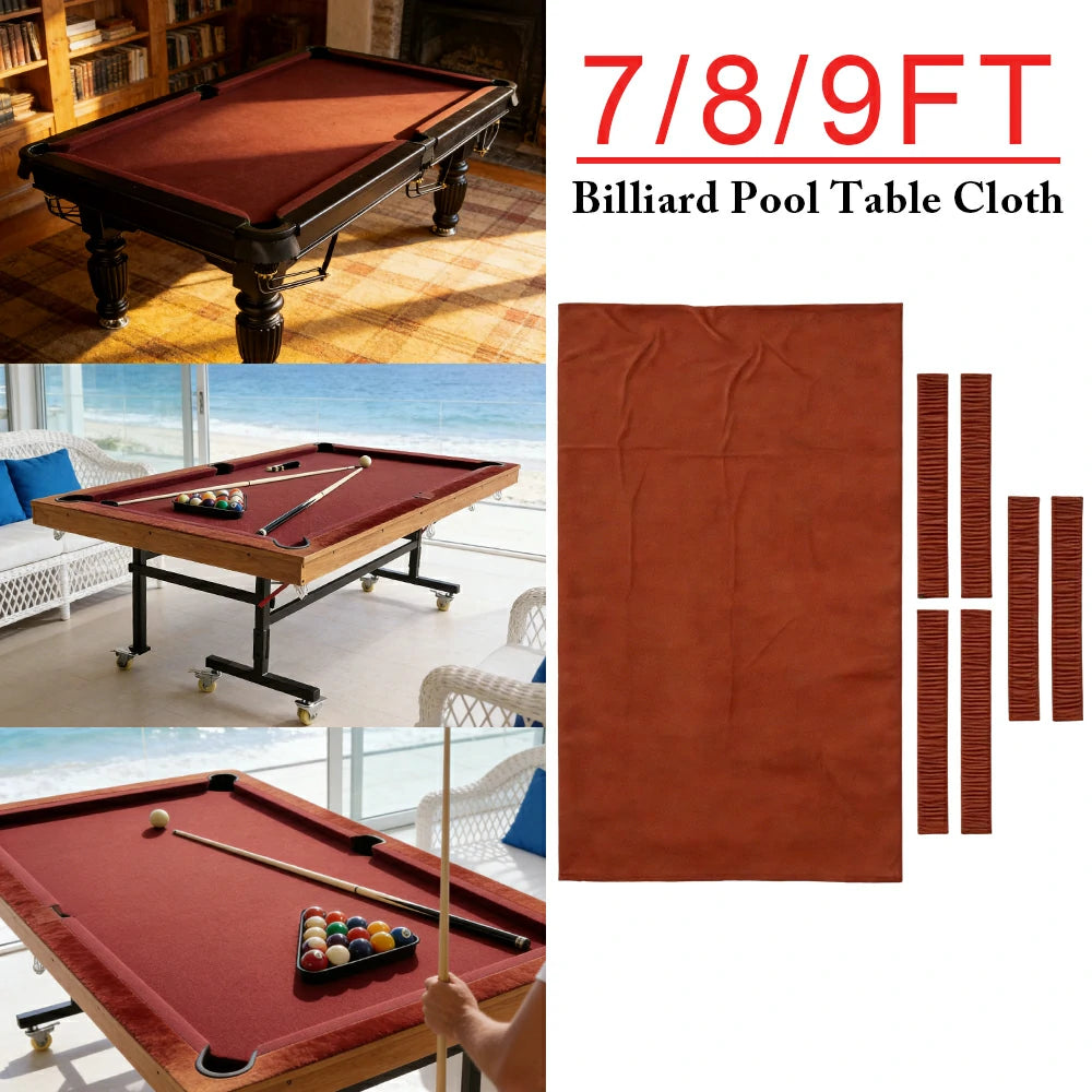 ARIX 7/8/9FT Billiard Table Cloth - High-Density Wool Blend, Anti-Pilling Durable Fabric for Smooth & Accurate Play - Burnt Orange