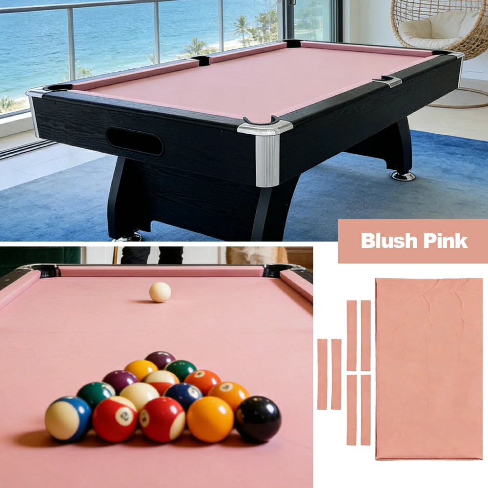 ARIX 7/8/9FT Billiard Table Cloth - High-Density Wool Blend, Anti-Pilling Durable Fabric for Smooth & Accurate Play - Blush Pink