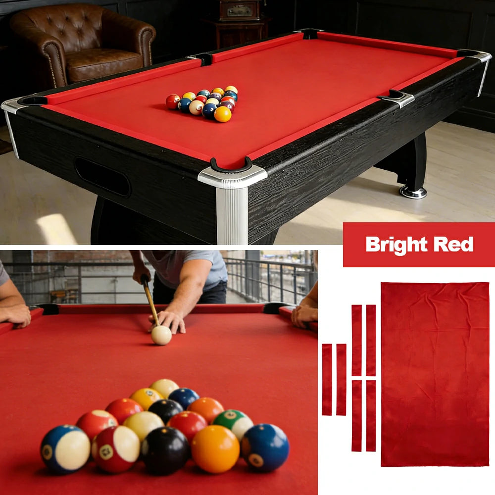ARIX 7/8/9FT Billiard Table Cloth - High-Density Wool Blend, Anti-Pilling Durable Fabric for Smooth & Accurate Play - Bright Red