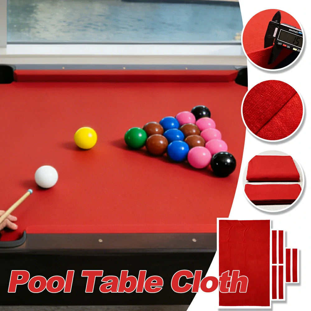 ARIX 7/8/9FT Billiard Table Cloth - High-Density Wool Blend, Anti-Pilling Durable Fabric for Smooth & Accurate Play - Bright Red