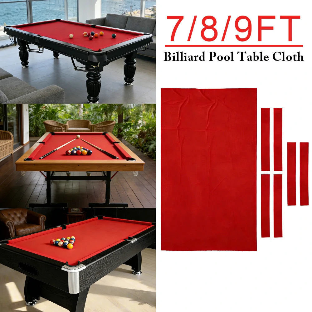 ARIX 7/8/9FT Billiard Table Cloth - High-Density Wool Blend, Anti-Pilling Durable Fabric for Smooth & Accurate Play - Bright Red