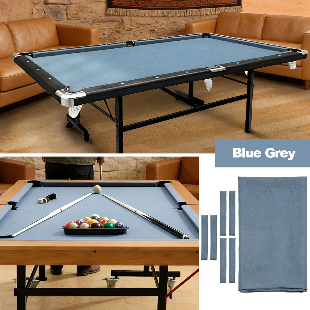 ARIX 7/8/9FT Billiard Table Cloth - High-Density Wool Blend, Anti-Pilling Durable Fabric for Smooth & Accurate Play - Blue Grey