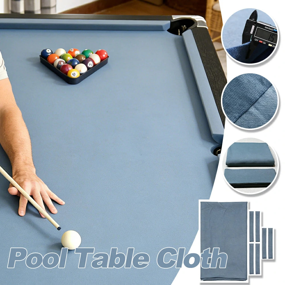 ARIX 7/8/9FT Billiard Table Cloth - High-Density Wool Blend, Anti-Pilling Durable Fabric for Smooth & Accurate Play - Blue Grey