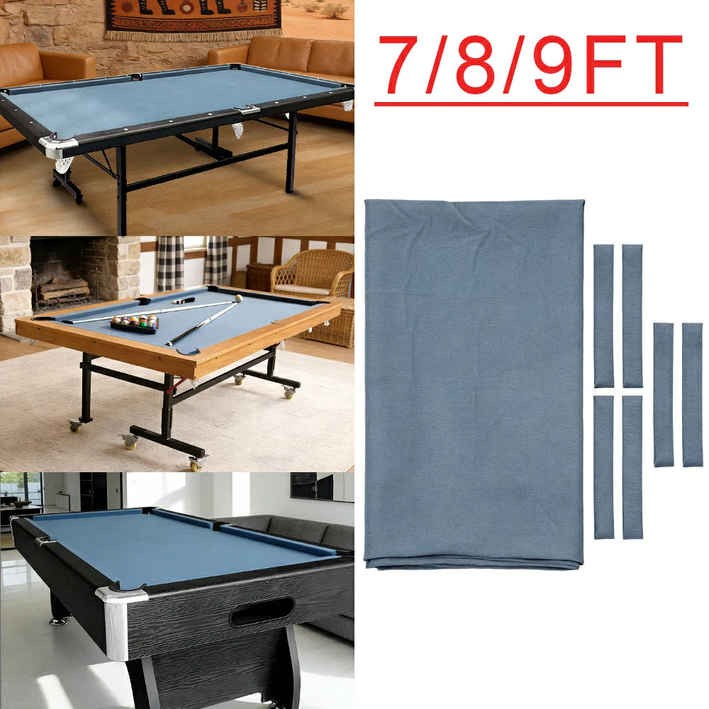 ARIX 7/8/9FT Billiard Table Cloth - High-Density Wool Blend, Anti-Pilling Durable Fabric for Smooth & Accurate Play - Blue Grey