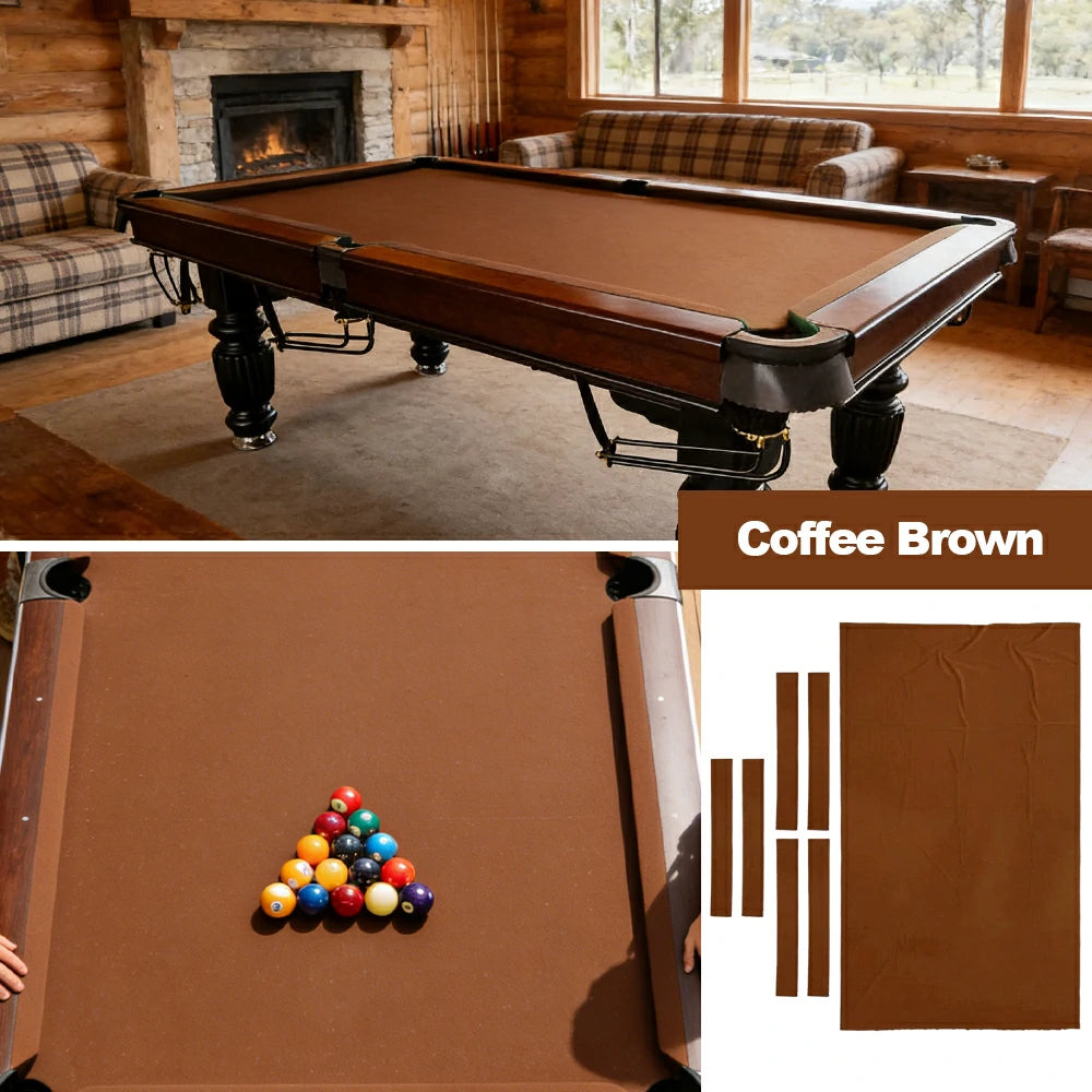 ARIX 7/8/9FT Billiard Table Cloth - High-Density Wool Blend, Anti-Pilling Durable Fabric for Smooth & Accurate Play - Coffee Brown
