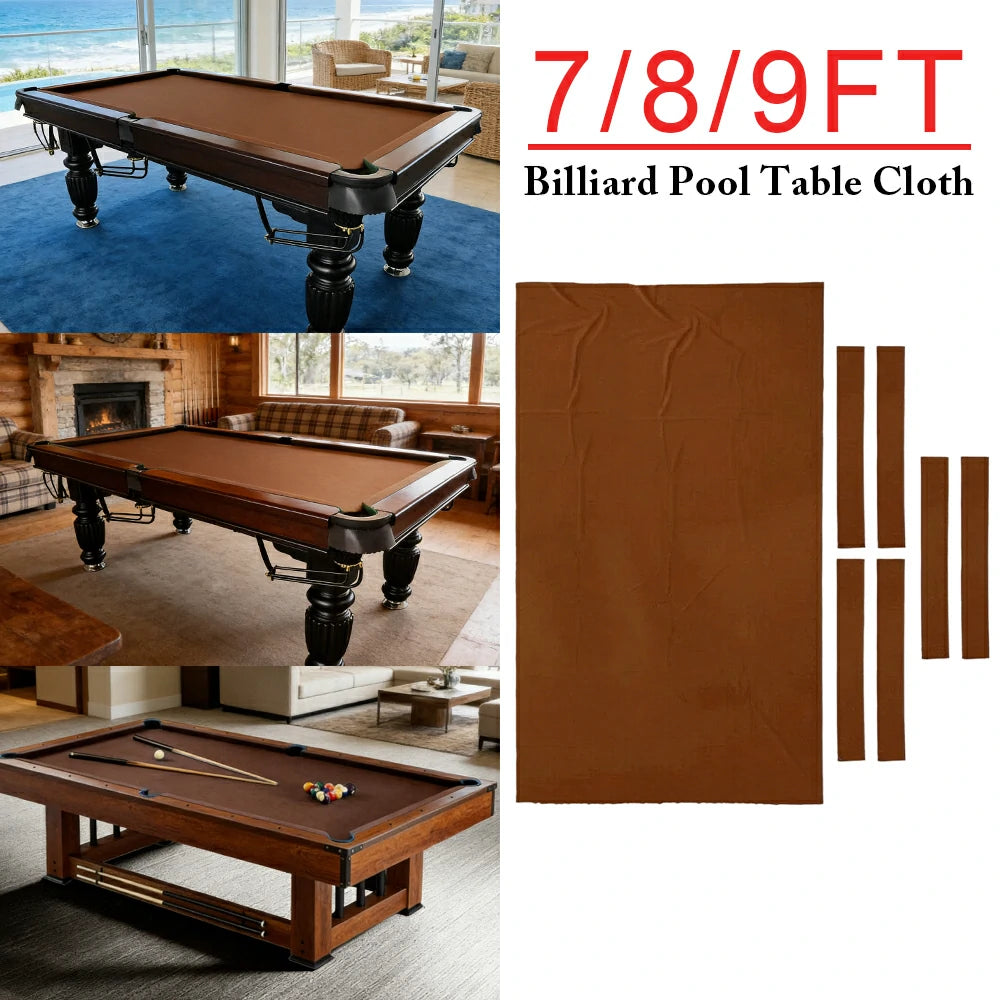 ARIX 7/8/9FT Billiard Table Cloth - High-Density Wool Blend, Anti-Pilling Durable Fabric for Smooth & Accurate Play - Coffee Brown