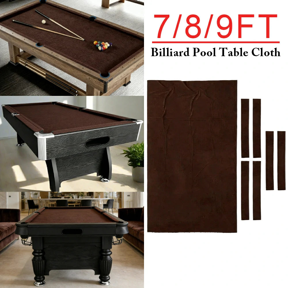 ARIX 7/8/9FT Billiard Table Cloth - High-Density Wool Blend, Anti-Pilling Durable Fabric for Smooth & Accurate Play - Chocolate Brown