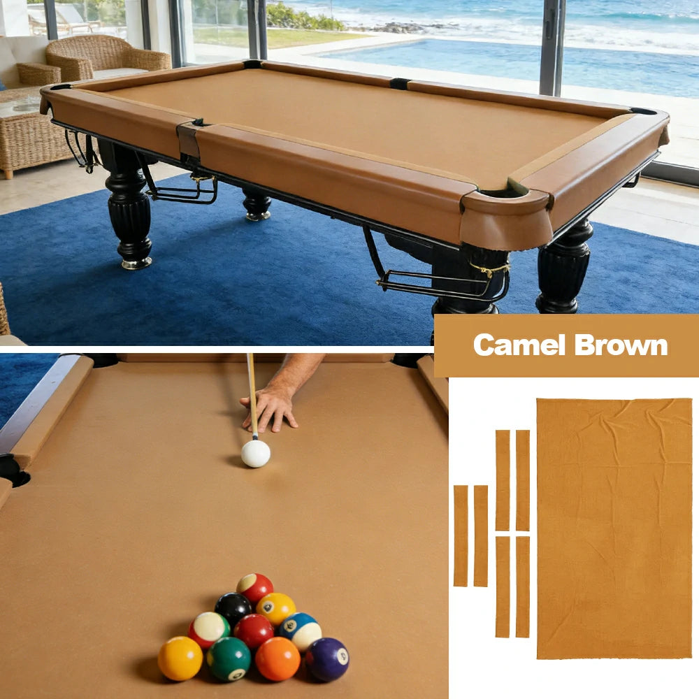 ARIX 7/8/9FT Billiard Table Cloth - High-Density Wool Blend, Anti-Pilling Durable Fabric for Smooth & Accurate Play - Camel Brown